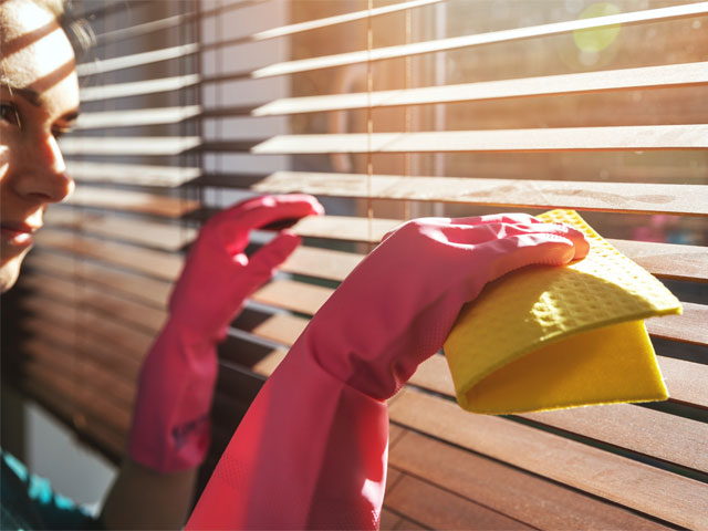 cleaning wooden blinds allergy home hay fever season