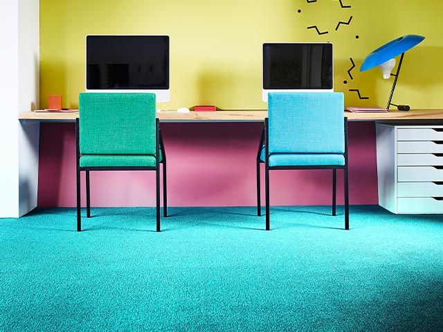 graphic office space - 4 new and stylish ways to use carpet - inspiration - goodhomesmagazine.com