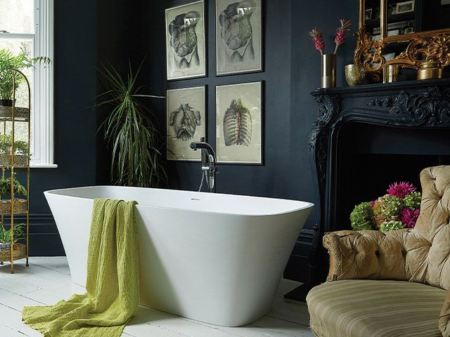 navy traditional bathroom - 6 tips for styling a heritage-style bathroom - bathroom - goodhomesmagazine.com