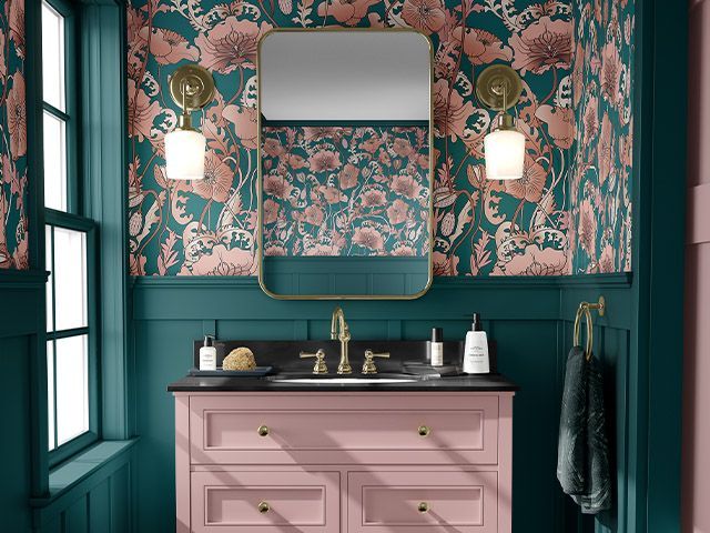 pink and green bathroom - 6 tips for styling a heritage-style bathroom - bathroom - goodhomesmagazine.com