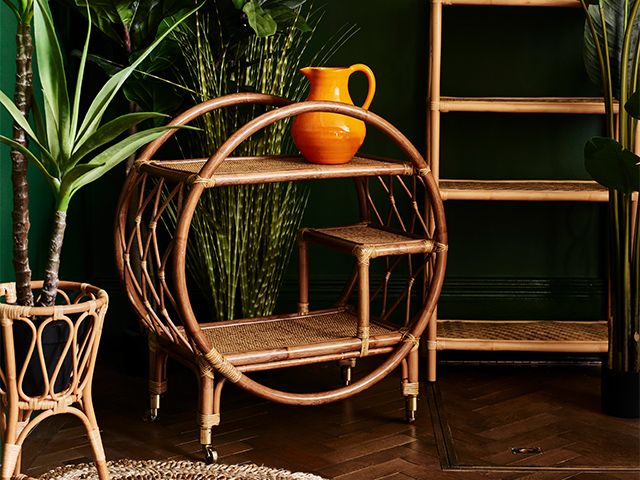 rattan cocktail trolley oliver bonas - oliver bonas launches rattan cocktail trolley for under £250! - news - goodhomesmagazine.com