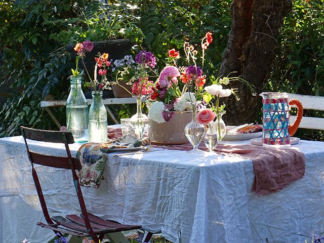 pretty floral garden table styling by Selina Lake - goodhomesmagazine.com