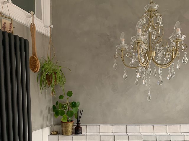 chandelier in bathroom - take a look at interior stylist Kerry Lockwood's bathroom makeover - bathroom - goodhomesmagazine.com