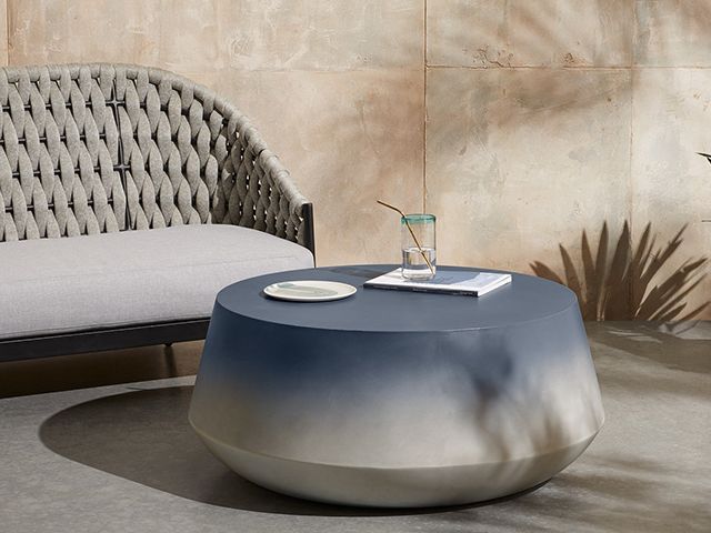 concrete outdoor table - 7 stylish concrete items for your home - shopping - goodhomesmagazine.com