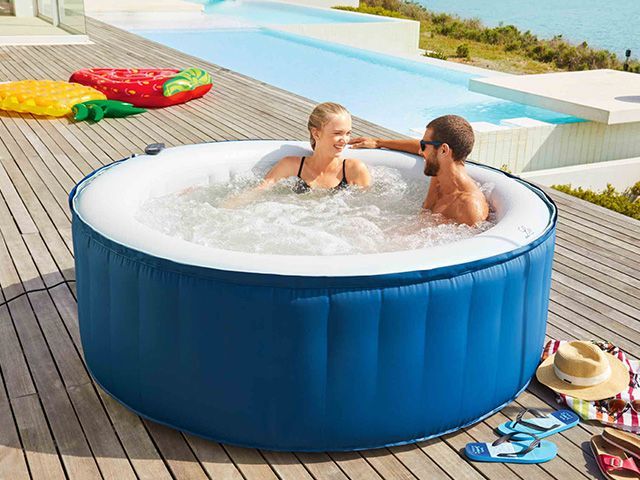 hot tub on decking - lidl is selling a hot tub for under £300! - news - goodhomesmagazine.com