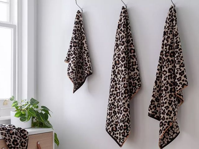 leopard towels - 7 accessories for quirky bathrooms - bathroom - goodhomesmagazine.com