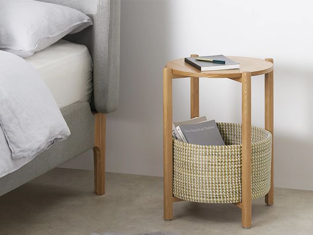made basket table - 6 bedside tables for compact bedrooms - bedroom - goodhomesmagazine.com