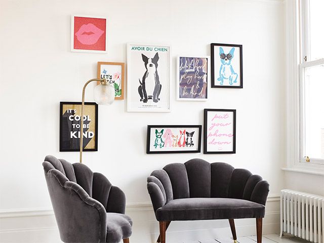 oliver bonas gallery wall - 7 ways to update your living room for free - living room - goodhomesmagazine.com