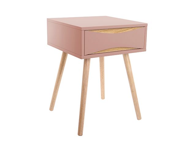 pink bedside table - 6 bedside tables for compact bedrooms - bedroom - goodhomesmagazine.com