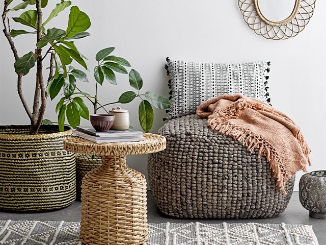 rattan side table - 7 decorating tips for first-time homeowners - inspiration - goodhomesmagazine.com