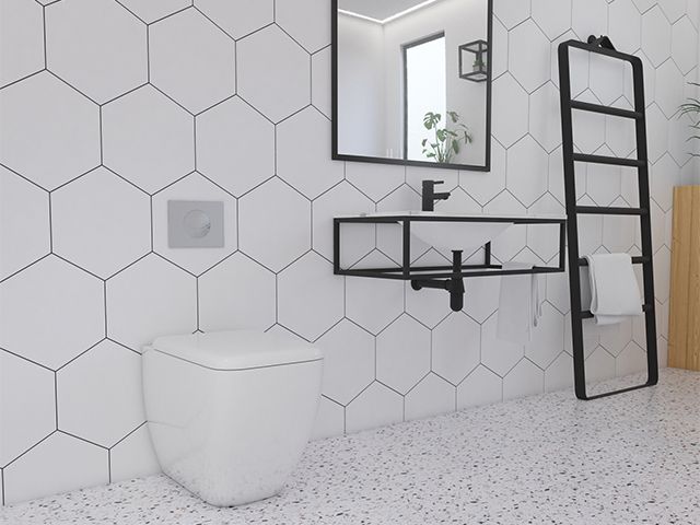 wall hung toilet - how to create a stylish wet room - bathroom - goodhomesmagazine.com