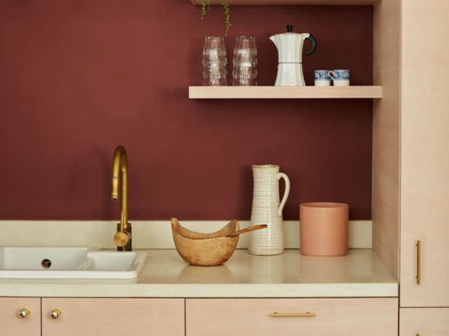 kitchen with painted red walls - goodhomesmagazine.com