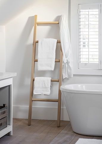 bathroom ladder - bathroom storage solutions for every interior style - bathroom - goodhomesmagazine.com