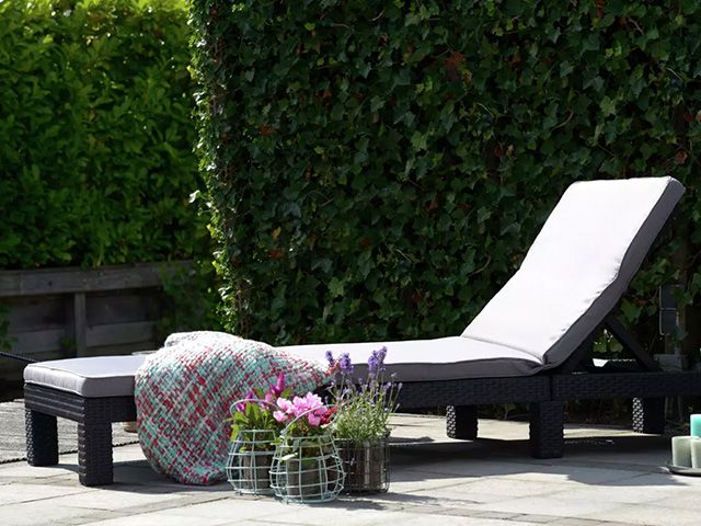 black and grey sunlounger- 6 of the best sun loungers - garden - goodhomesmagazine.com