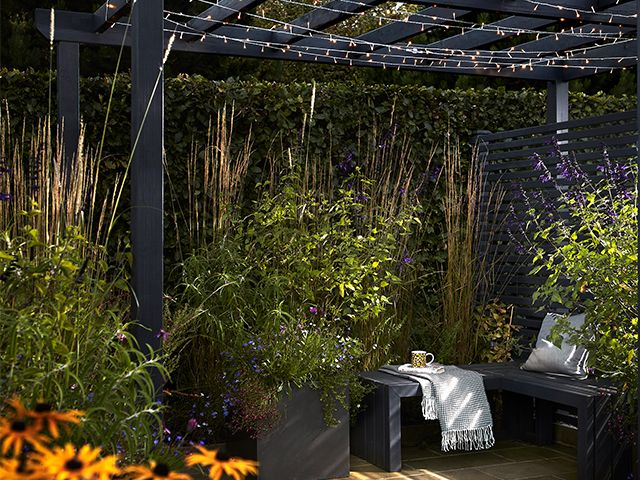 black garden pergola - 5 pergola design ideas that we love - garden - goodhomesmagazine.com