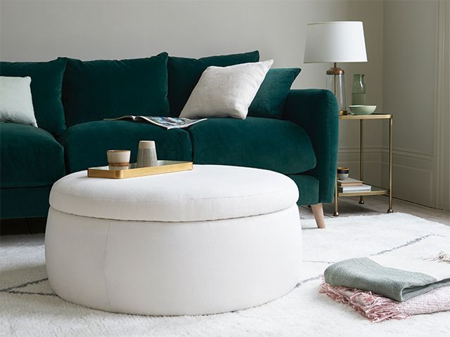 cloud pouffe - 6 ways to reinvigorate a tired sofa - living room - goodhomesmagazine.com