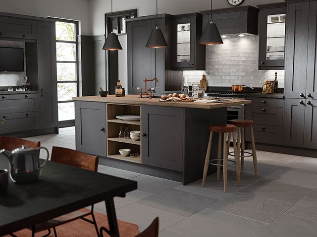 dark grey kitchen - 6 affordable 2020 trends for style on a budget - inspiration - goodhomesmagazine.com