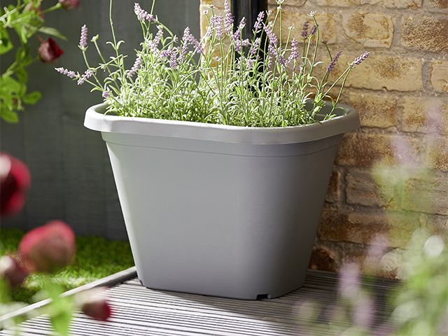 grey plant pot - wilko's new garden range is perfect for small spaces - garden - goodhomesmagazine.com