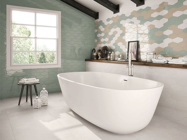 hexagontilebathroom -top hygiene tips when designing your home - inspiration - goodhomesmagazine.com