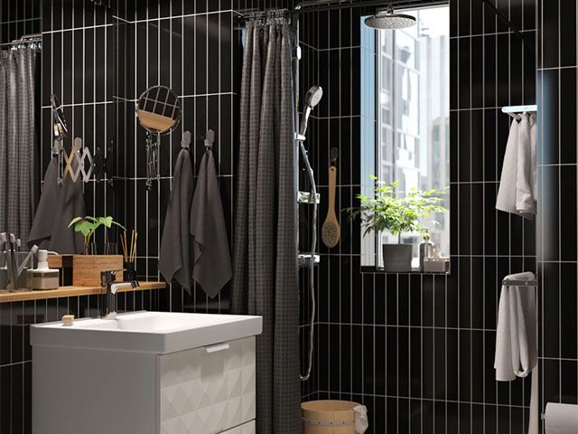 ikea black bathroom - design ideas for statement bathrooms - bathroom - goodhomesmagazine.com