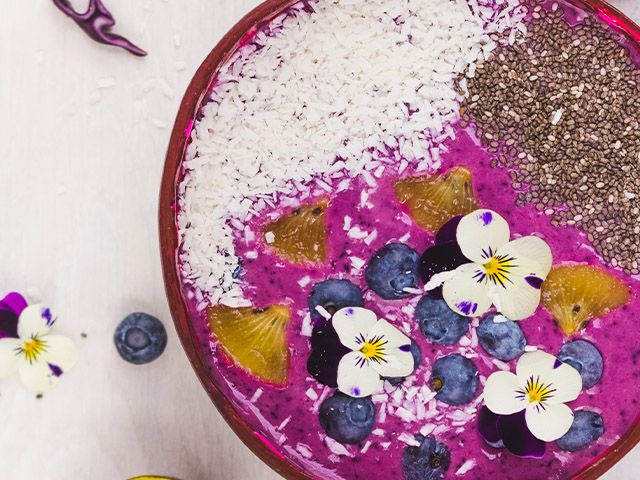 purple smoothie bowl - 4 refreshing smoothie recipes for summer - kitchen - goodhomesmagazine.com