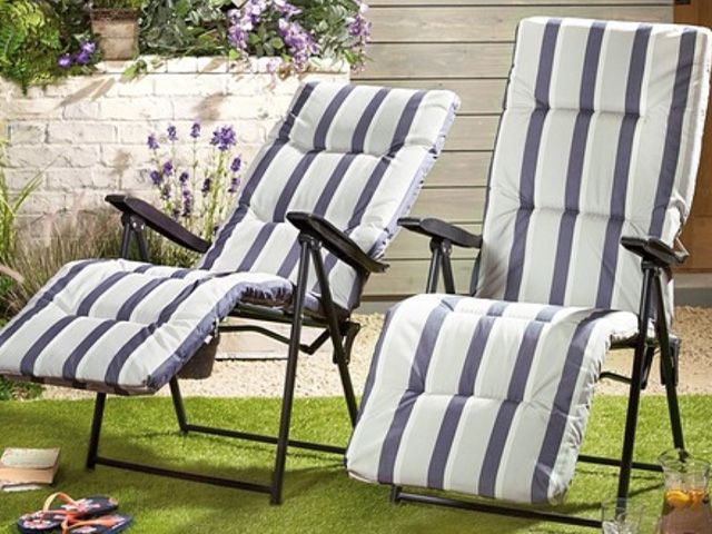 striped sunlounger- 6 of the best sun loungers - garden - goodhomesmagazine.com
