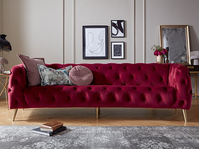 velvet sofa - 6 statement sofas perfect for a maximalist home - inspiration - goodhomesmagazine.com