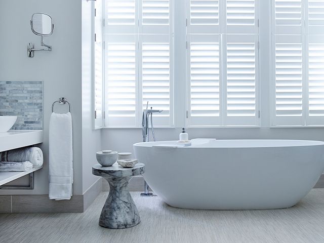 white bathroom -how to pick the right shade of white for your home - inspiration - goodhomesmagazine.com