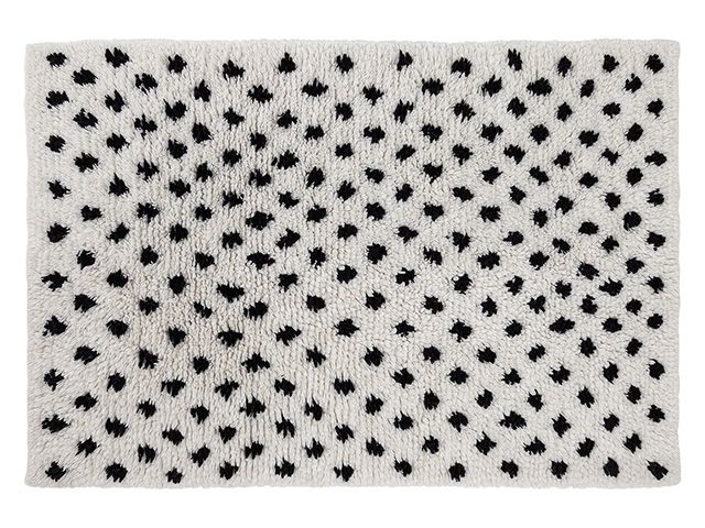 black and white spot rug - shopping - goodhomesmagazine.com