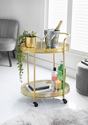 art deco drinks trolley - b&m launches cocktail trolley for £30! - news - goodhomesmagazine.com