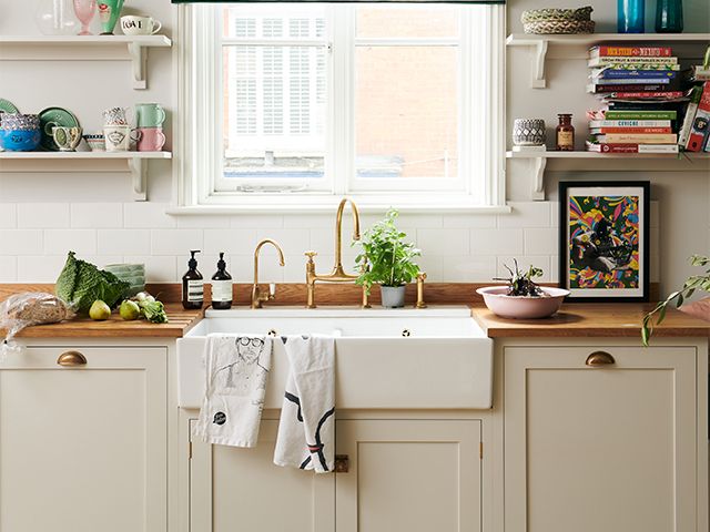 butler sink devol kitchen - discover zoe ball's classic contemporary kitchen - kitchen - goodhomesmagazine.com