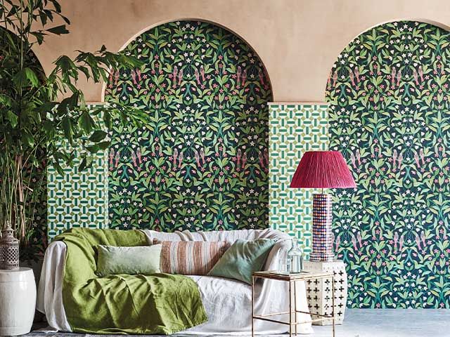 floral wallpaper arches - how to incorporate the grandmillennial trend - inspiration - goodhomesmagazine.com