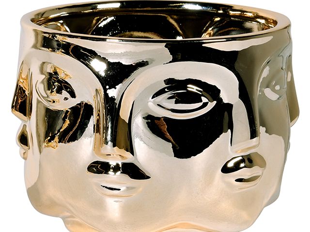 gold baby face pot - 6 of our favourite figurative homewares - inspiration - goodhomesmagazine.com