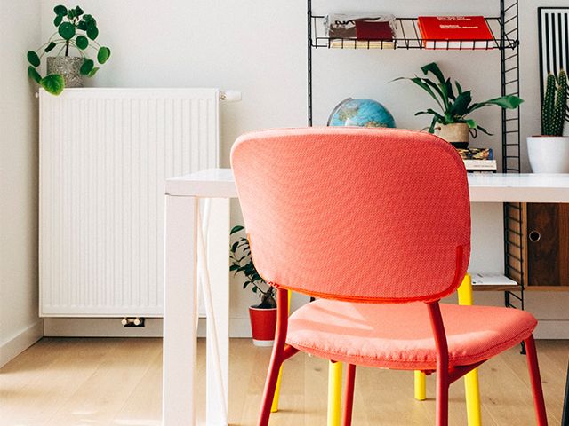 red office chair - 5 of the best colours when decorating a home office - home office - goodhomesmagazine.com
