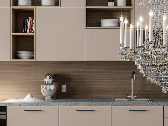 beige handleless kitchen in dulux's colour of the year brave ground - inspiration - goodhomesmagazine.com