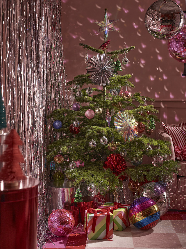 Disco inferno Christmas decorating theme