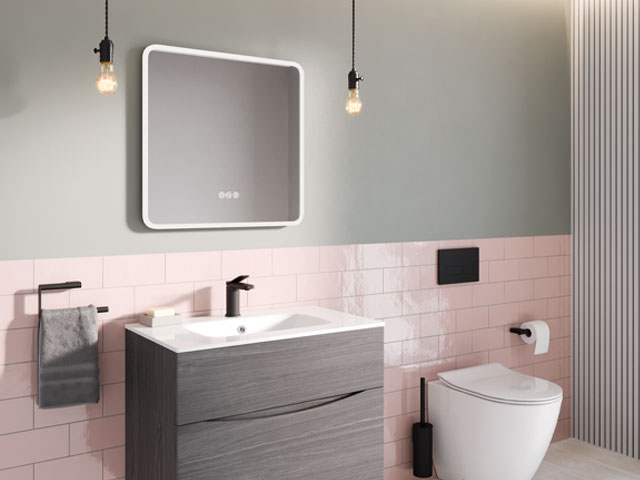 bathroom mirror with smart lighting