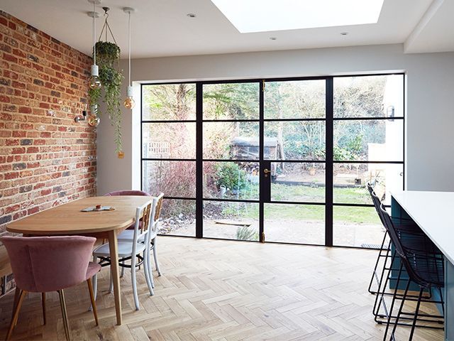 bifold kitchen diner doors - explore this classic shaker-style kitchen with a modern twist - kitchen - goodhomesmagazine.com