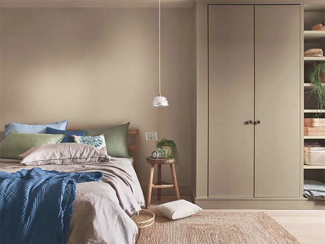 brave ground dulux bedroom - 6 ways to update your bedroom for autumn - bedroom - goodhomesmagazine.com