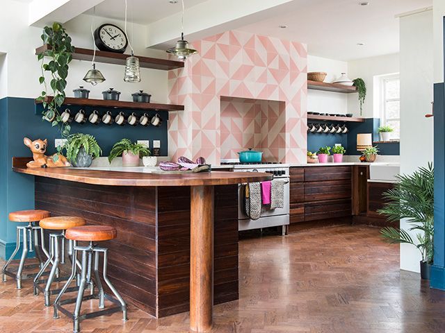 colourful kitchen with spot lighting. photo: colin poole - goodhomesmagazine.com