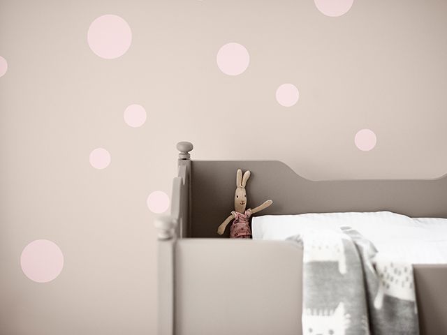 confetti nursery wall - how to create a confetti wall paint effect - inspiration - goodhomesmagazine.com