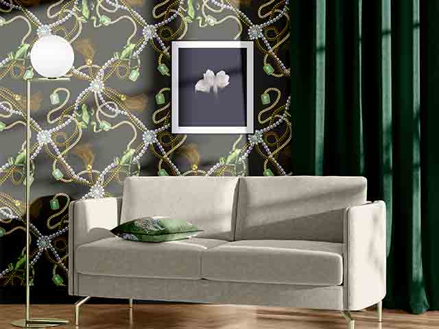 dark bejeweled wallpaper design - autumnal wallpaper trends we love - inspiration - goodhomesmagazine.com