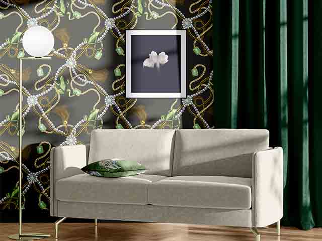 dark bejeweled wallpaper design - autumnal wallpaper trends we love - inspiration - goodhomesmagazine.com