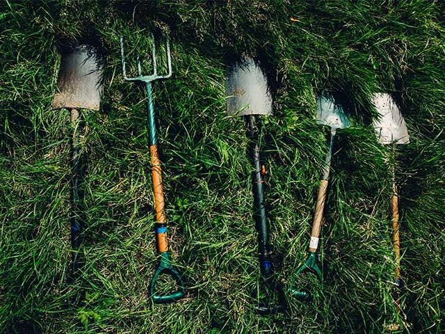 garden spade and tools - top tools and tips for autumn gardening - gardens - goodhomesmagazine.com