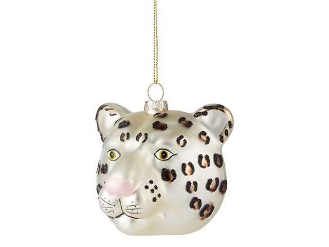 leopard head bauble - 7 of the best novelty christmas baubles - shopping - goodhomesmagazine.com