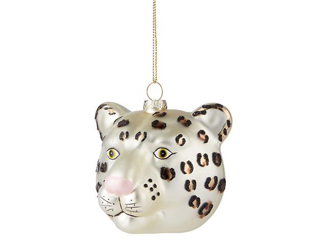 leopard head bauble - 7 of the best novelty christmas baubles - shopping - goodhomesmagazine.com