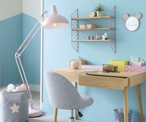  kids desk space in pastel bedroom - home office - good homes 