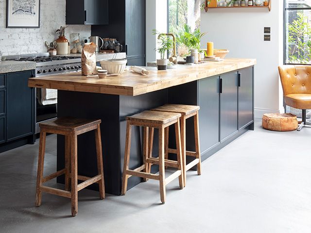 kitchen with polished concrete floor - goodhomesmagazine - inspiration