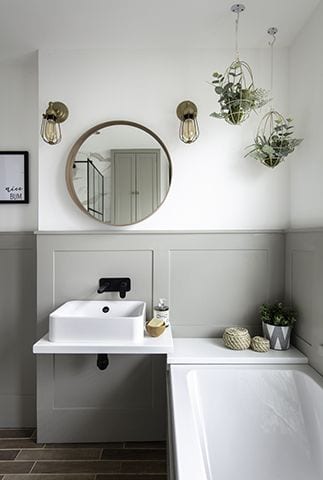panelled sink area - discover this stylish monochrome bathroom - bathroom - goodhomesmagazine.com