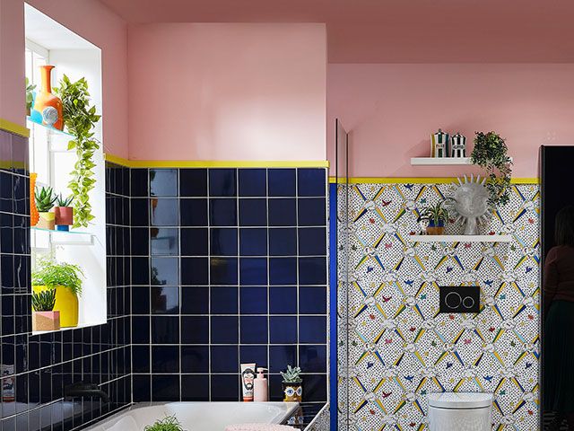 pink and blue bathroom - 5 bathroom paint ideas for a fun and fresh bathroom - bathroom - goodhomesmagazine.com